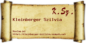 Kleinberger Szilvia névjegykártya