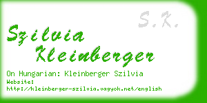 szilvia kleinberger business card